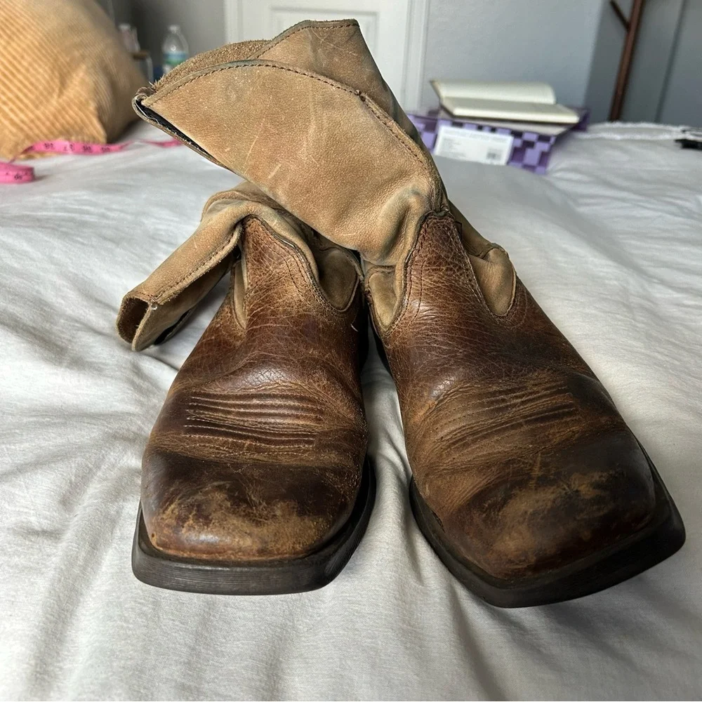 Men’s Brown Ariat Rambler Western Leather Boots Size 10 |A4